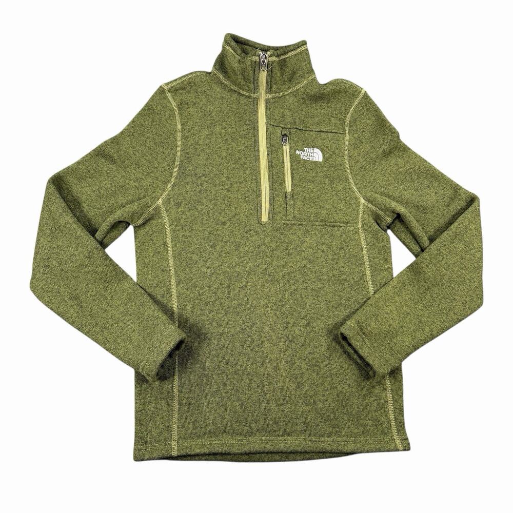 The North Face 1/4 Zip Fleece Jacket Men’s XS Green Textured Pullover Outdoor
